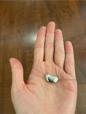 Tiffany & Co. Silver Bean Pendant Necklace Authentic